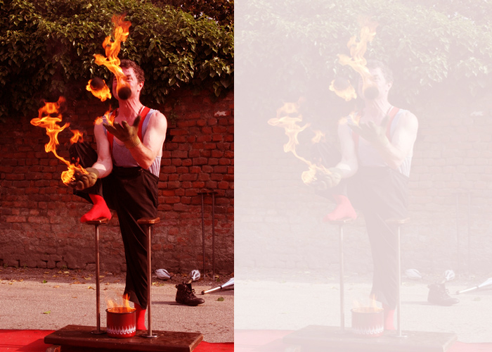 Così comincia lo spettacolo di Poló, in uno buffo italiano francesizzato dalle erre a dir poco fatiscenti. Compare in platea: per essere più convincente, sale sulle sedie, poi fa il funambolo sugli schienali, e si chiede che li facciano a fare, i palchi… Nessuno gli dà retta, è il suo dramma.