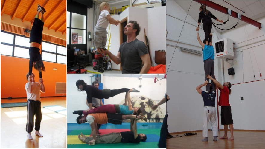 Insegnanti certificati di arti circensi e acroyoga, con 30 anni di esperienza (Paolo), vi condurranno dalle figure più semplici, attraverso le washing machine e le transizioni più complicate, fino alle standing acro più spettacolari.