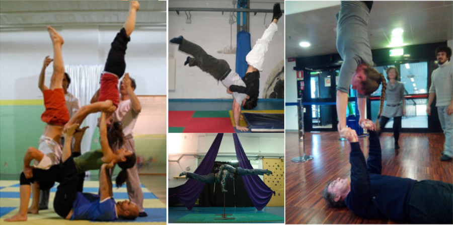 Fondamentale il lavoro sulle verticali (sulla testa, sugli avambracci, sulle mani, con l'ausilio di mattoncini e appoggi da verticalista) e sulla tenuta del corpo, potenziamento e flessibilità.